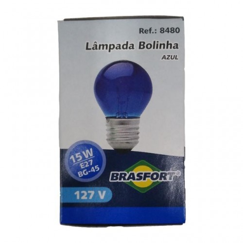LAMP.BOLINHA BRASFORT 15WX127V AZUL PC 5