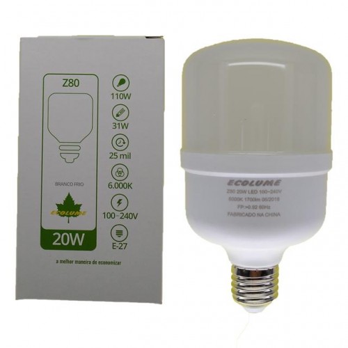 LAMP.LED  ECOLUME 20W 6000K NORMATIZADA  PC 1