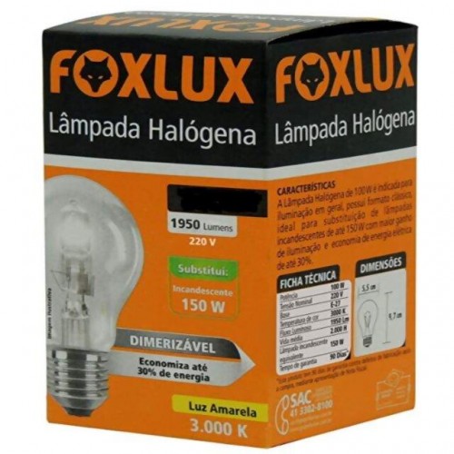 LAMPADA HALOGENA CLASSICA FOXLUX  70W X 220V PC 10