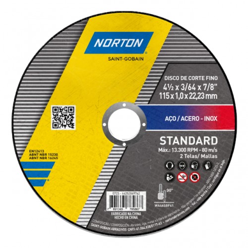 DISCO CORTE NORTON STANDARD  41/2X7/8X1.0 PC 1