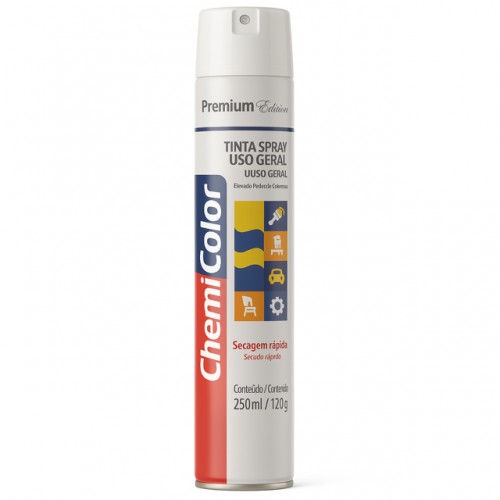 TINTA SPRAY CHEMICOLOR ATUADOR 360 BRANCO BRILHANTE 250ML PC 1