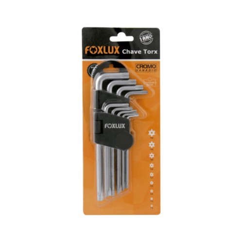 CHAVE TORX JOGO LONGA T10-T50 09PCS FOXLUX 47.25 PC 1