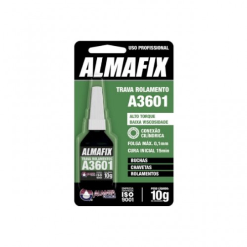 COLA TRAVA ROLAMENTO ALMAFIX A3601 VERDE 10G BAIXA VISC PC 1