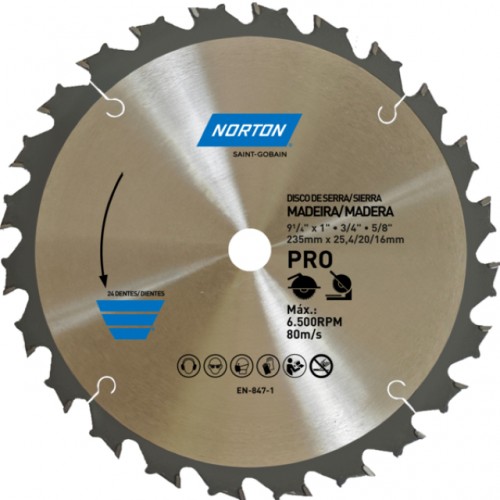 SERRA C/VIDEA NORTON 91/4X25.4/20/16MMX24D 70184632476 PC 1 SERRA C/VIDEA NORTON 91/4X25.4/20/16MMX24D 70184632476 PC 1