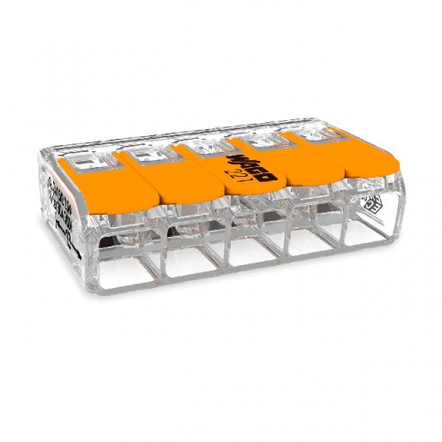 CONECTOR EMENDA WAGO TP 6MM 5P 41A 221-615 PC 5 CONECTOR EMENDA WAGO TP 6MM 5P 41A 221-615 PC 5