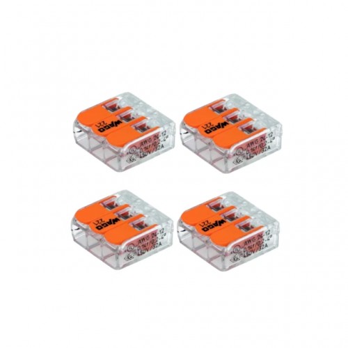 CONECTOR EMENDA WAGO TP CARTELA 4MM 3P 32A 221-413 C/4 UNID. 60473337 PC 1 CONECTOR EMENDA WAGO TP CARTELA 4MM 3P 32A 221-413 C/4 UNID. 60473337 PC 1
