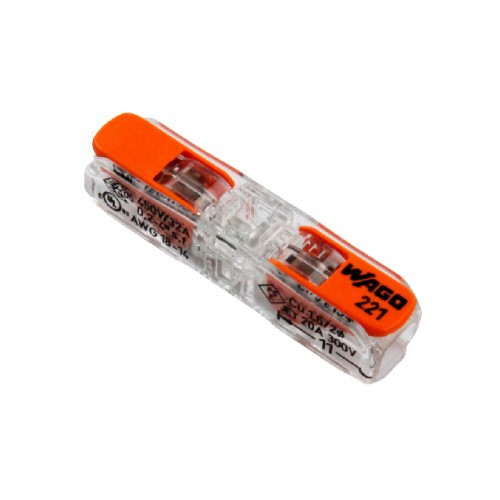 CONECTOR EMENDA WAGO TP CARTELA 4MM EM LINHA 32A 221-2411 C/2 UNID. 60513060 PC 1